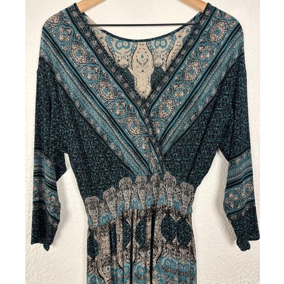 Free People She's A Lady Reversible Maxi Dress Boho Folk Size XS - Picture 6 of 9